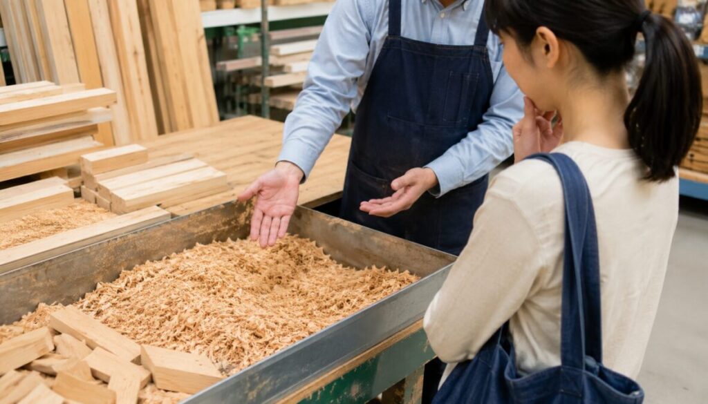 おがくずは無料でもらえる？木材カットコーナーで確認したいこと